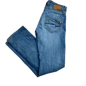 Mavi Women’s Straight Leg Medium Rise Blue Jeans Denim Sz 28/32 Y2K Stone Wash